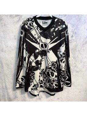 MSR AXXIS Motocross Jersey Mens XL Black/White Long Sleeve Dirtbike